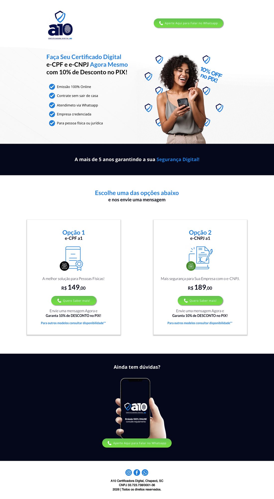 Site A10 Certificadora Digital