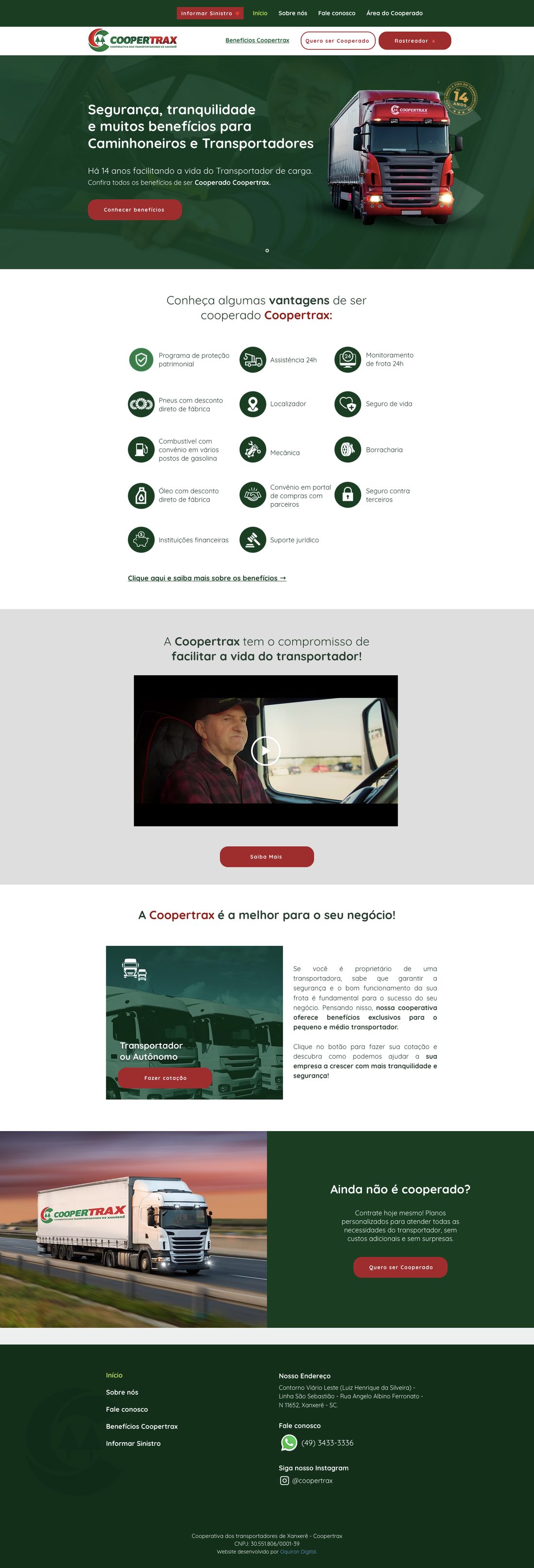 Site Coopertrax Xanxerê