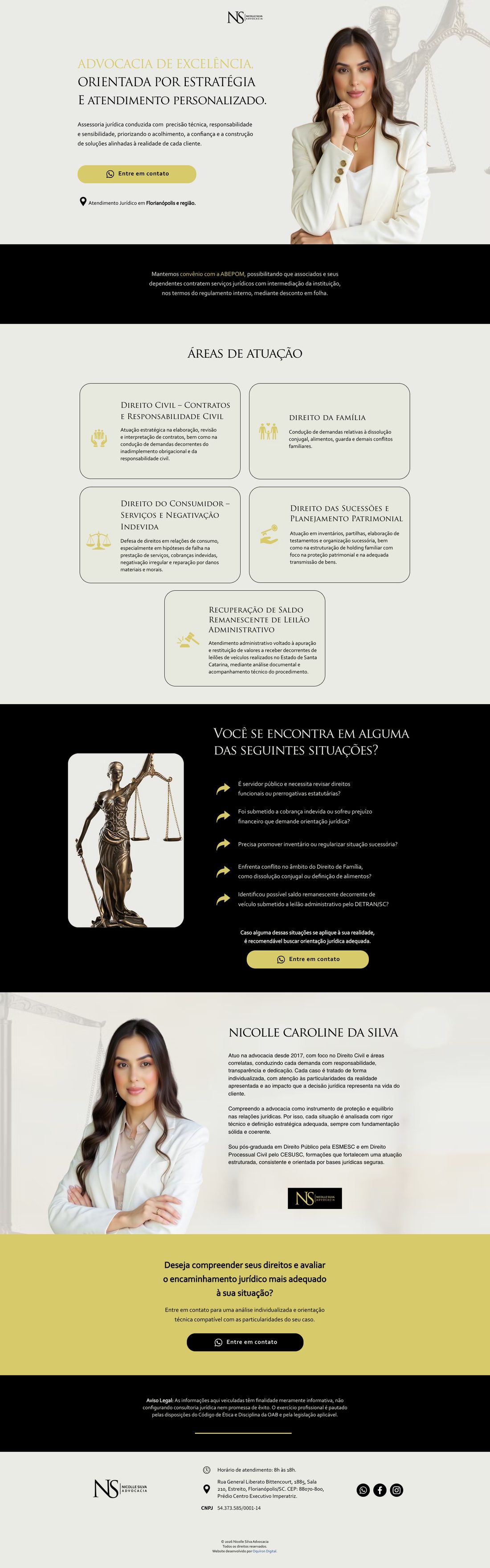 Site Nicolle Silva Advocacia