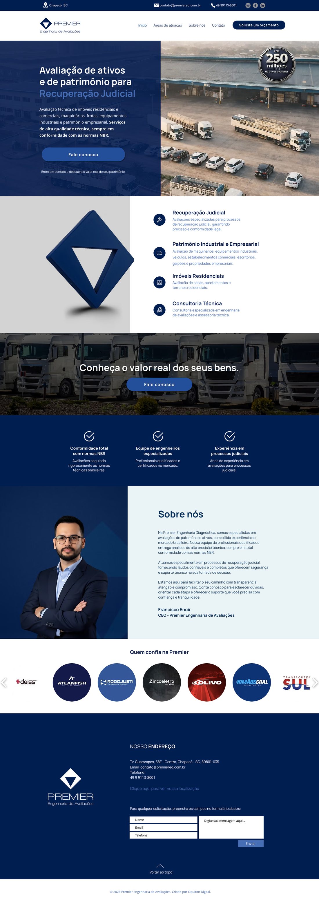 Site Premier Engenharia de Avaliações